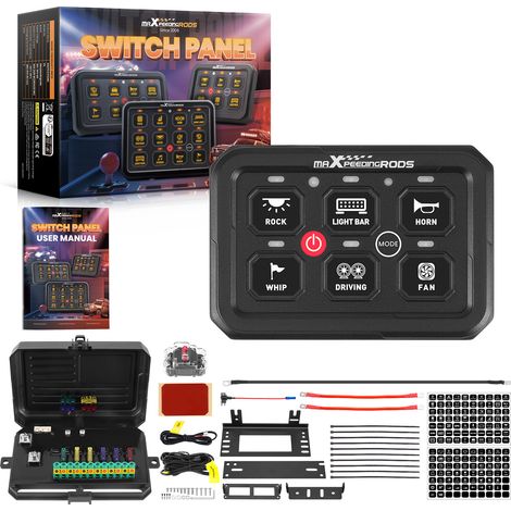 6 Gang Switch Panel RGB Automatic Dimmable Off Road LED Light Controller For ATV (1/5)