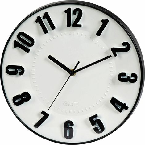 30 cm Wanduhr mit schwarzem Rahmen (1/3)