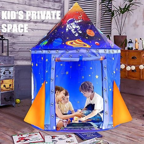 Tente Enfant Cabane Intérieur Exterieur,Tipi Pop-up Château Maison de Jeu Cottage Jardin Jouent Jouet Cabane Chambre Cadeau Portatif pour Enfants Garçons Filles (Bleu) (1/5)
