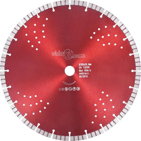 Diamond Cutting Disc with Turbo and Holes Steel 350 mm vidaXL