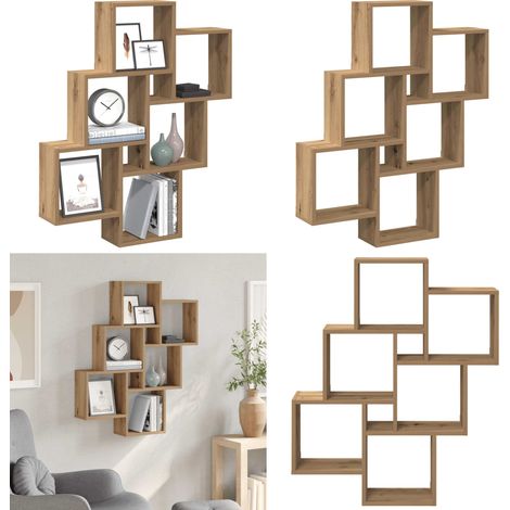 vidaXL Würfelregal Artisan-Eiche 78x15x93 cm Holzwerkstoff (1/5)