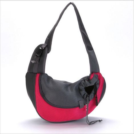 Sac pour animal de compagnie, sac à bandoulière portable de voyage pour chat et chien, sac à dos pour animal de compagnie en maille respirante(rouge) (1/5)