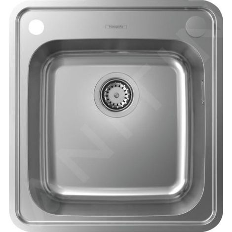 Hansgrohe Éviers - Évier encastré S412-F400 avec garniture de vidage automatique, inox 43335800 (1/3)
