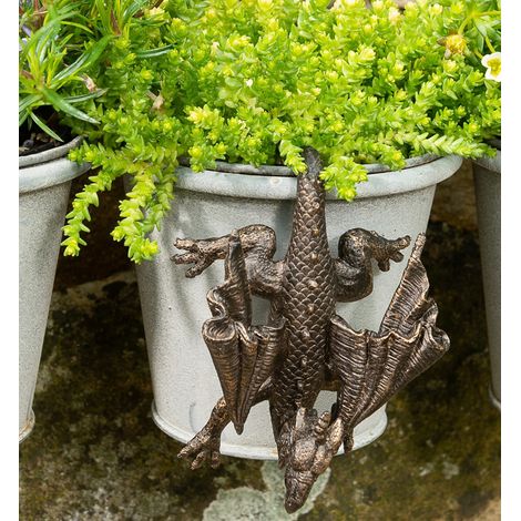 Antique Bronze Coloured Dragon Pot Buddy Plant Pot Hanger
