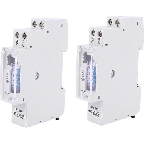 Minuteur mécanique 2X SUL180a 15 minutes, minuterie programmable 24 heures sur rail DIN, relais de commutation horaire, instruments d'analyse (1/5)
