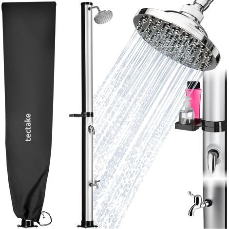 Douche solaire écologique résistante en plastique noir et gris 20 L