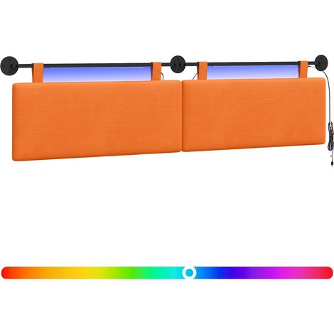 Tête de lit suspendue Orange Tissu en velours côtelé vidaXL (1/5)
