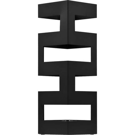 vidaXL Paragúero acero negro (1/2)
