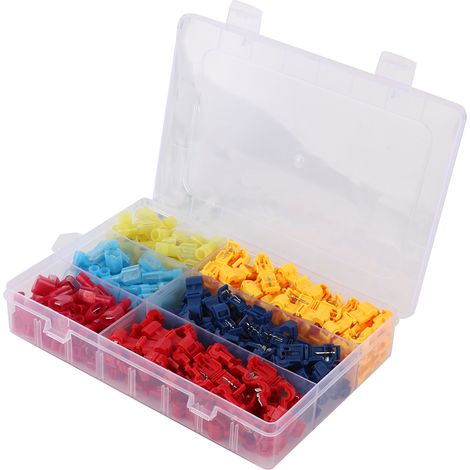 Connecteur électrique rapide T Wire, kit de 240 pièces avec boîte de rangement, bornes isolées pour câblage domestique. (1/5)
