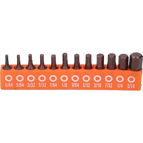 Jeu d'embouts hexagonaux impérial 1/4, pour perceuse, tournevis électrique, acier allié S2, 25mm avec support de rangement, 12 pièces (1/5)