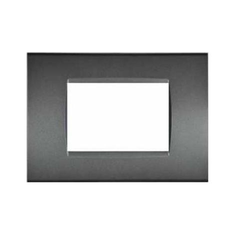 Mapam ART Placca 3 posti grigio scuro tecnopolimero T1 compatibile Living International - 8003-08