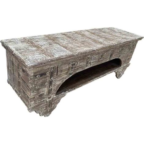 Mueble bajo de madera artesanal 165-175x45x57h cm