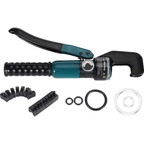 Herramienta de crimpado hidráulica, construcción metálica, 30,5 cm de longitud, rango de crimpado 12AWG-2/0AWG, fuerza de 80 kN, carrera de 12 mm (1/5)