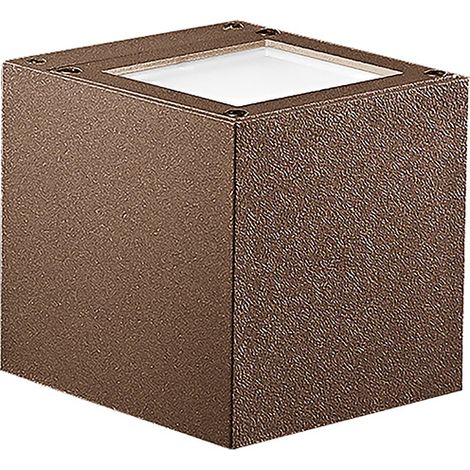 Applique LED Argent 9W Double émission Carré Marron 3000K 60° IP65 - Groupe Rossini Éclairage mural extérieur design (1/5)