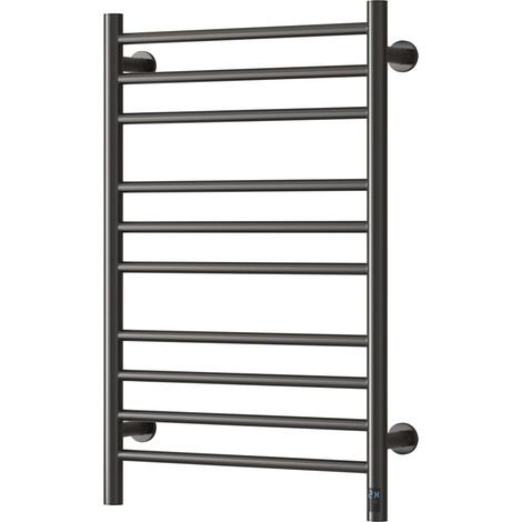 Reina Arnage Dry Electric Heated Towel Rail 800mm H x 500mm W - Brushed Gun Metal (1/4)