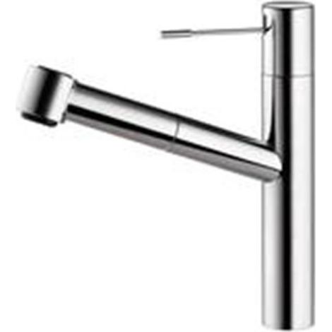 KWC Küchenarmatur Ono 2 mit herausziehbarer Schlauchbrause Edelstahl Hochdruck (1/4)