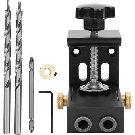 Outil de menuiserie en alliage d'aluminium pour positionnement précis de trous obliques, idéal pour bricolage. (1/5)