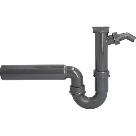 Siphon pour évier 11/2’’ DN50 avec raccord de flexible sans rosace en matière recyclée