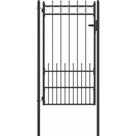 Fence Gate HORST Steel Black Lockable vidaXL