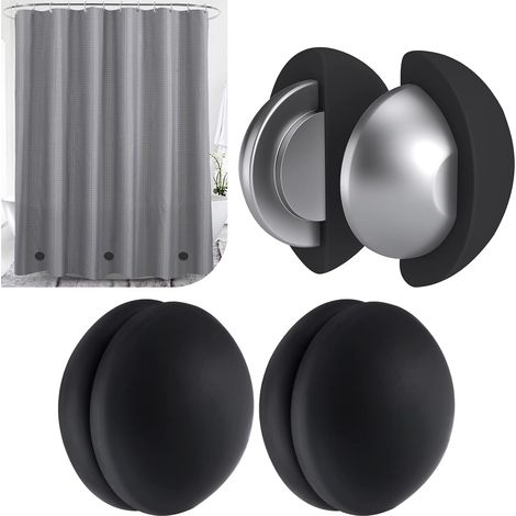 Poids pour rideau de douche acier inoxydable magnétique noir (1/5)