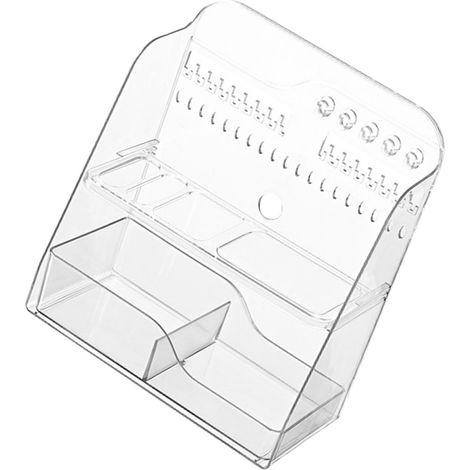 Aufbewahrungsbox für den Schreibtisch, Kosmetik-Organizer, Schmuckkästchen aus Kunststoff, kleine Schminkboxen für Schrank und Schreibtisch, transparent weiß (1/5)