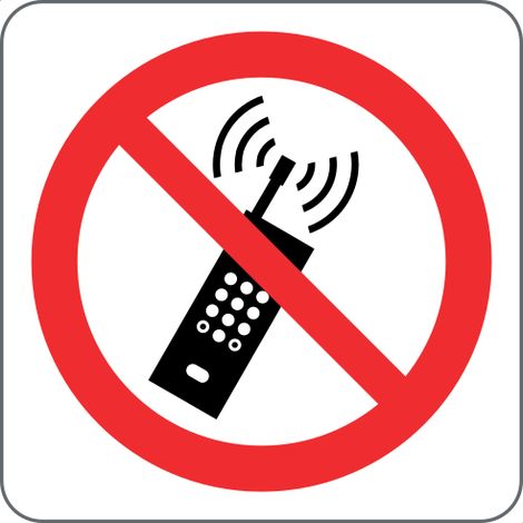 Panneau de téléphone portable ne pas utiliser - Panneau de sécurité pour zones dangereuses ISO 7010 ATEX - P013 - Taille : 200x200mm - Matériau : PVC rigide - Material: Aluminum - Size: 270270mm