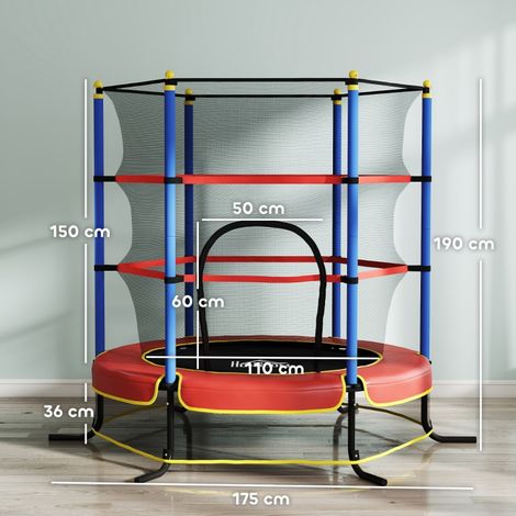 Trampoline enfant 3-10 ans avec filet sécurité intégral, stable antidérapant pour jeu extérieur (1/4)