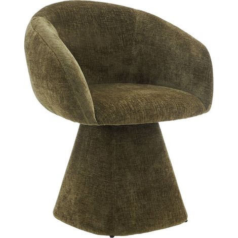 sweeek - Drehsessel 180° mit Baumwollbezug, Baumwolle, Khaki