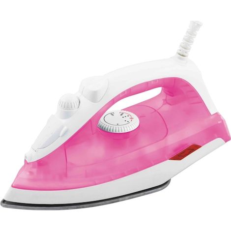 Fer à repasser Floria ZLN-8430 avec semelle en acier inoxydable, coloris blanc/rose, puissance 1600 W, capacité 180 ml (1/5)