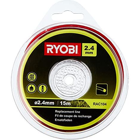 Ryobi RAC104 Bobina Filo Tondo Universale Decespugliatore 2.4mm x 15m Rosso