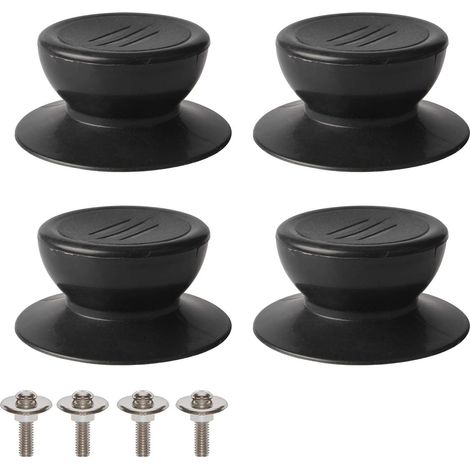 Poignée de couvercle universelle de rechange pour couvercle de cuisine, compatible avec les couvercles en verre - Noire (1/5)