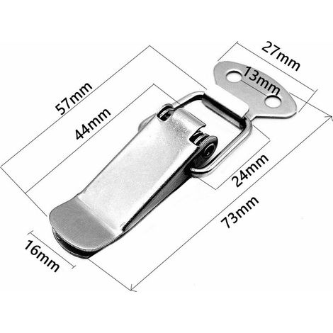 10 Pièces Attache Capot Fermeture à Levier Moraillon de Porte, Fermeture à Levier Loquet à Ressort avec Crochet Fermeture à Ressort en Acier Inoxydable pour Coffret, Boîte, Tiroir, Armoire (1/4)