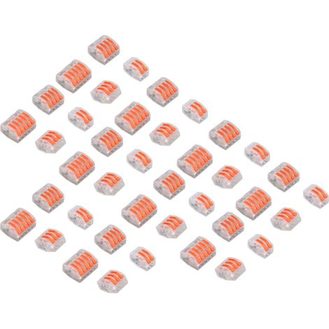 Connecteurs de fils électriques compacts 40 pièces, bornes de raccordement rapide, assortiment 250V 32A (1/5)