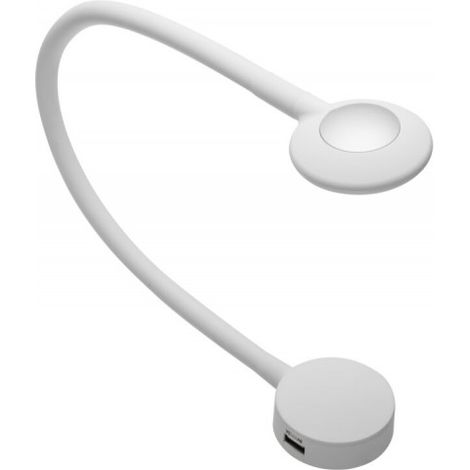 Lampe led de lecture Chicago 2,1 W 120 lm blanc neutre avec port USB, blanche (LD-CHIC16NE-10)
