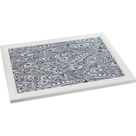 Bandeja de madera con lacado blanco 43x33x5.5 (1/4)
