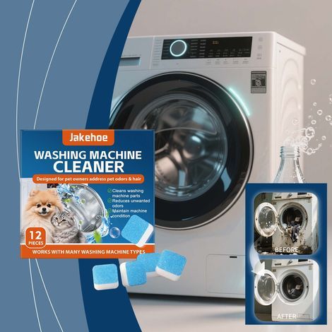Lingettes nettoyantes pour lave-linge - Nettoient le tambour, éliminent les taches et les odeurs, et laissent un parfum agréable. Lingettes nettoyantes pour la maison - 12 unités -- AUTLEAD (1/5)