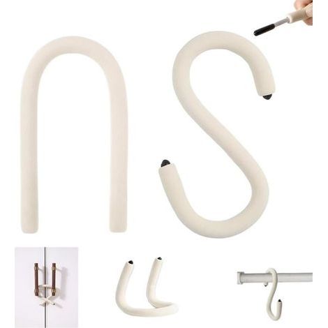 Set mit 2 flexiblen, multifunktionalen und tragbaren S-förmigen Kabelbindern. Wiederverwendbare, gedrehte Kabelbinder. Geeignet für Handyhalterungen, Schrankschlösser, Kleiderschränke und zum Bündeln