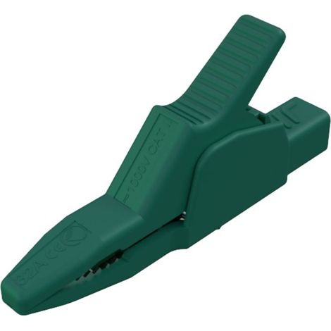 Hirschmann Test & Measurement AK 2 B 2540 I gn Morsetto a clip/coccodrillo isolato Connettore 4 mm CAT II 1000 V Verde (1/2)