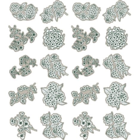 Lot de 20 autocollants fleurs exquis, série botanique florale élégante, décos plantes pour scrapbooking, fournitures créatives, modèle 2 (1/5)