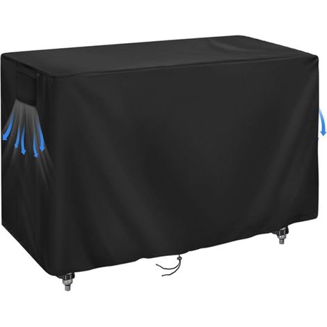 Schutzhülle für Gartenwagen, Oxford Furniture Protection 420D mit Schutzseil und Belüftungsöffnungen aus Netzgewebe, schwarz, 138 x 59 x 89 cm (1/5)