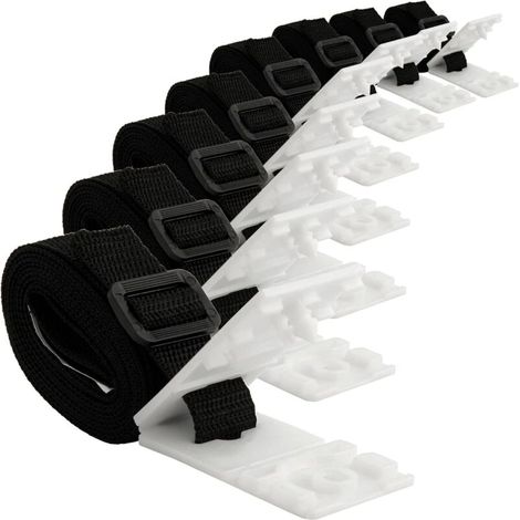Lot de 8 sangles de support, sangles rétractables et clips, accessoires de rechange pour systèmes de rétraction mobiles, bâches et couvertures de piscine (1/4)