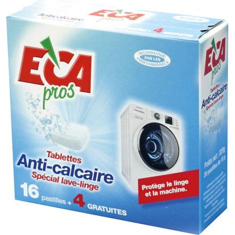 Pastilles anti calcaire pour lave linge, 16 pastilles