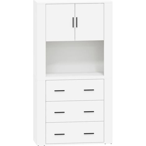 Credenza buffet cassettiera mobile contenitore organizer cucina soggiorno soggiorno legno multistrato bianco 020032779