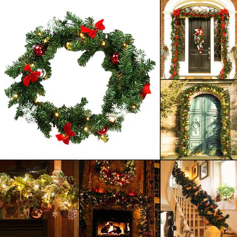 Jiubiaz LED-Weihnachtsgirlande 5 m mit 100 warmweißen LEDs und Baumschmuck (1/5)