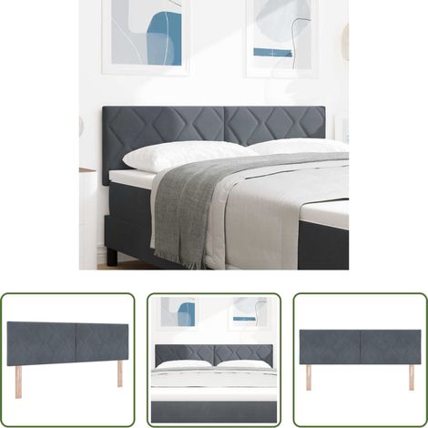 vidaXL Cabecero Gris oscuro 144 cm Terciopelo (1/5)