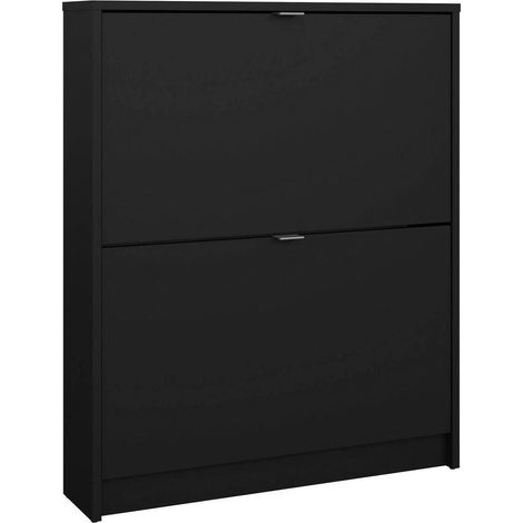 Dmora - Schuhschrank Turchese, Schuhregal, Mehrzweck-Eingangsgarderobe, Möbel für Schuhe, 70x17 h85 cm, Schwarz