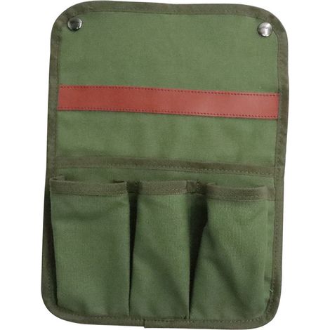 Hängende Aufbewahrungstasche für Stuhl, Nachttisch-Organizer, Taschenbeutel, olivgrünes Canvas, für Stuhl, Krankenhausbett oder Camping (1/5)