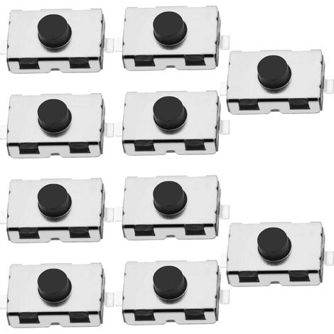 10pcs Tactile Micro Commutateur Bouton Poussoir pour Voiture Télécommande Clé 2 Broches Montage en Surface Commutateur Automobile Remplacement Accessoires 4x6x2.5mm (1/5)