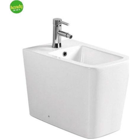 Bidet a terra filo parete in ceramica bianca serie pluma BARBOTTINA (1/2)
