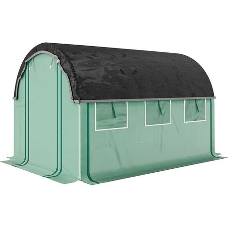 Invernadero Invernadero de película de 3 x 2 x 2 m con 6 ventanas, puertas enrollables, paredes laterales enrollables, túnel de película resistente a los rayos UV, invernadero para tomates con anclaje (1/5)